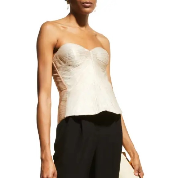 NWT MARIA LUCIA HOHAN Moonlight Malawi Silk Plisse Bustier. - Picture 5 of 6